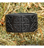 Leather Bracelet Cuff Wristband Celtic Knotwork Vikings Nordic Talisman Amulet Carving Leather 